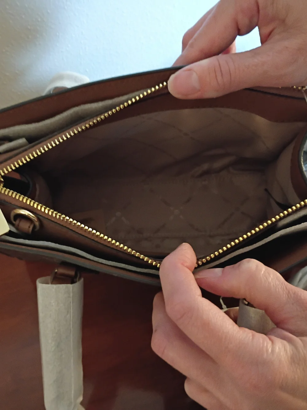 Michael Kors Brown Monogram Satchel with Matching Wallet